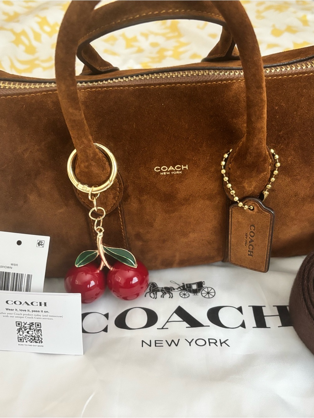 COACH Compass 25 Suede Warm Brown - Picture 3 of 6